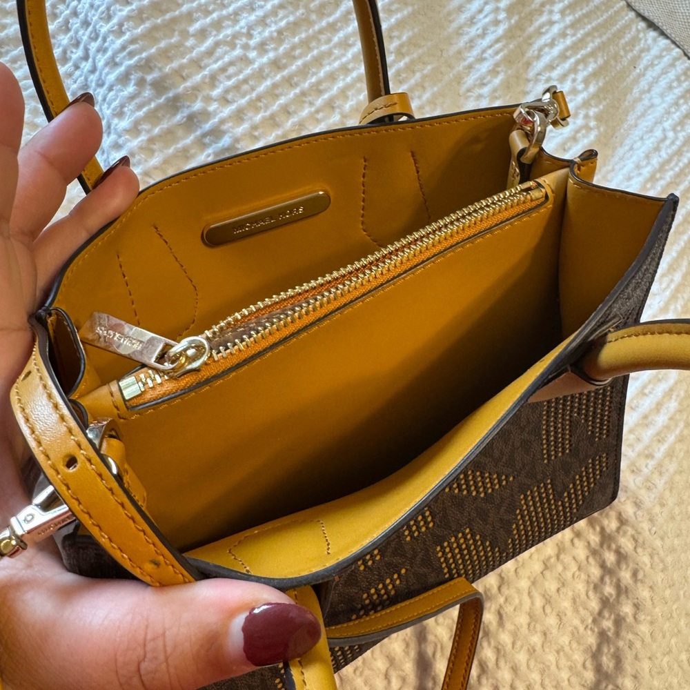 Michael Kors Crossbody Bag in Yellow and Brown - Picture 4 of 5